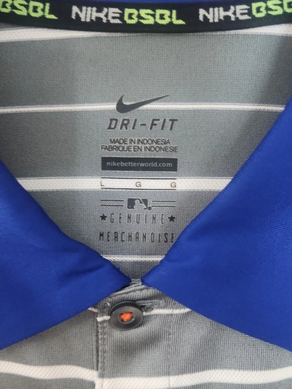 Nike Gray & Royal Blue NY Mets Polo with Orange Accents